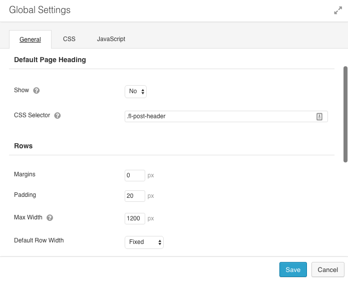 Beaver Builder Global Settings