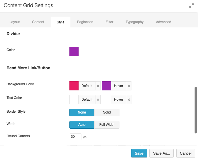 Content Grid Style Options 2