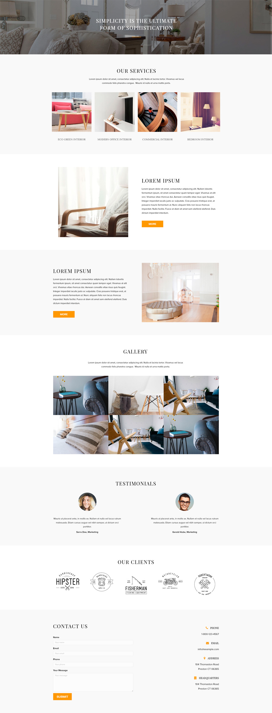 Interior Design Template - Home Page