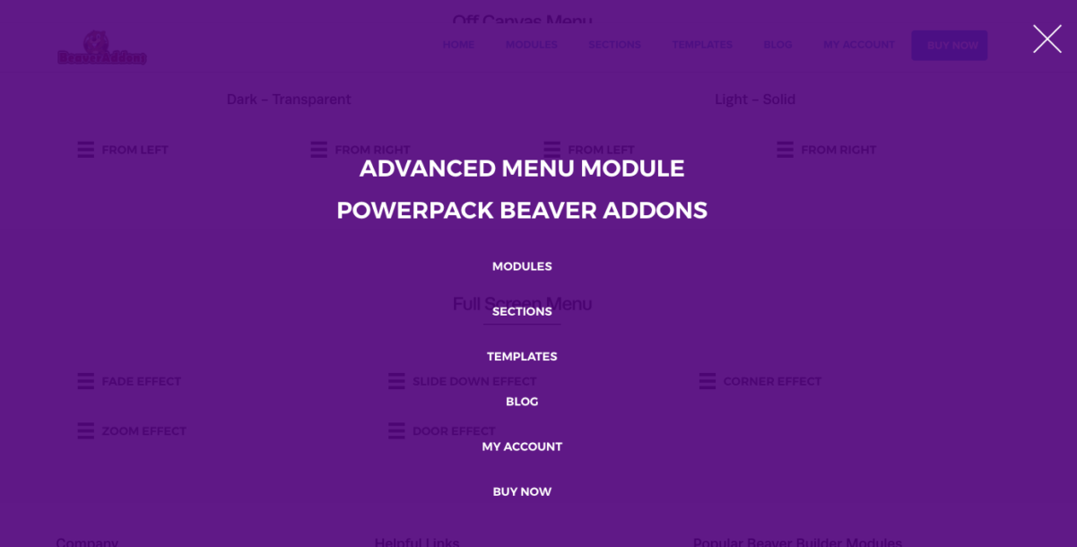 Advanced Menu 