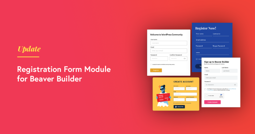 Beaver Builder Registartion form module