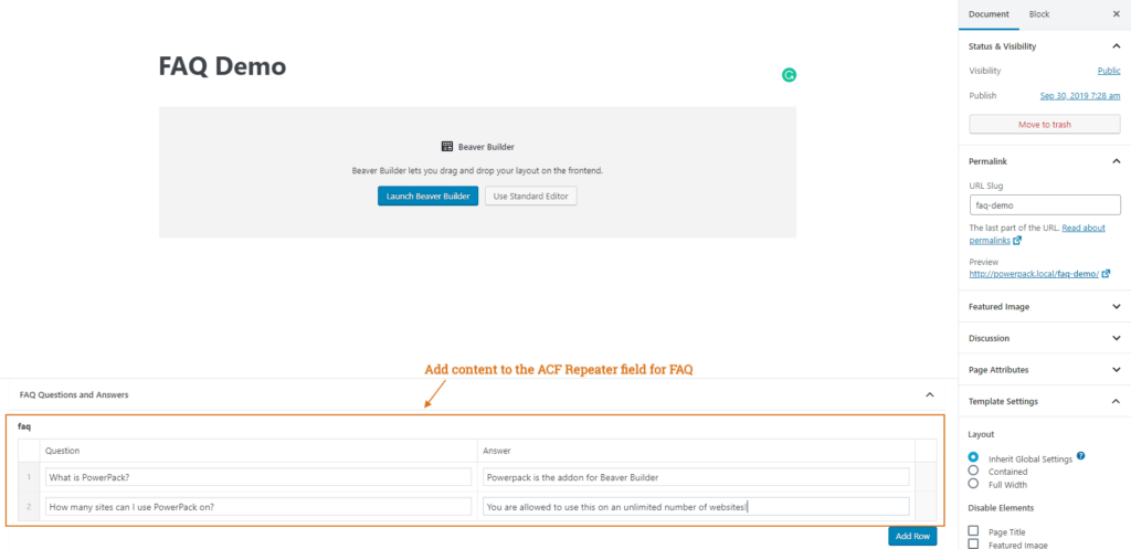 How to Setup FAQ using Advanced Custom Fields (ACF) Repeater Field ...