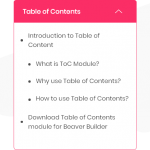 Table of Content Module