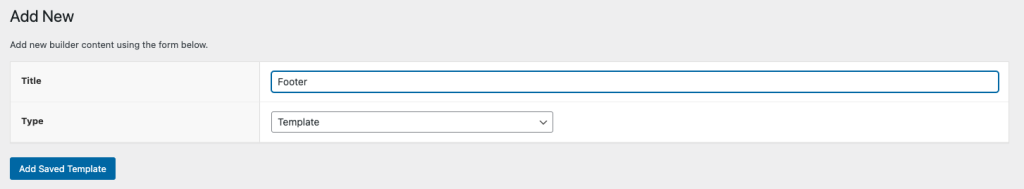 Footer template in Beaver Builder