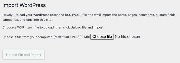 Import WordPress eXtended RSS