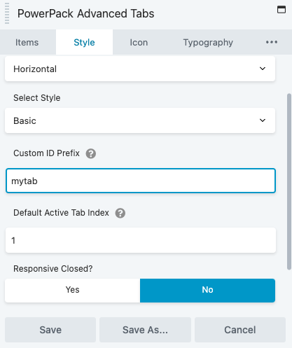 PowerPack Beaver Builder Addons - Advanced Tabs Custom ID Prefix