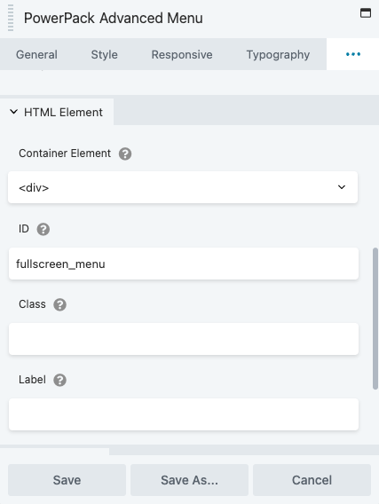 Advanced Menu - Adding ID to the module