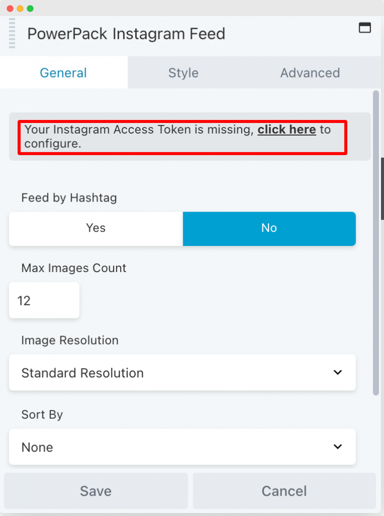 Add Instagram Access Token